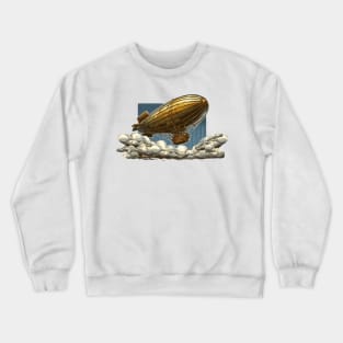 Steampunk Flying Zepplin Crewneck Sweatshirt